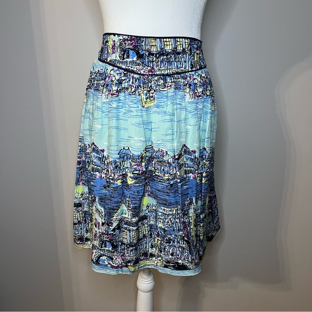 Limited edition Anthropologie skirt | Blue Venetian pattern | size 8